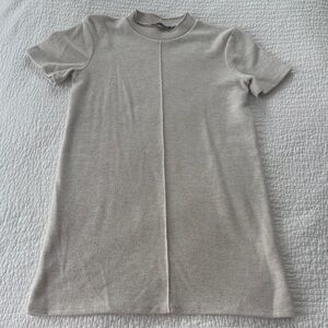 Zara Beige Short Sleeve Sweater Dress